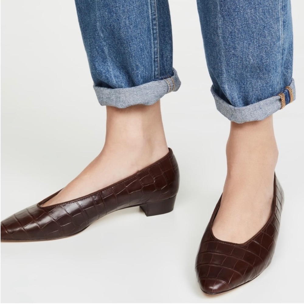 Loeffler Randal Simone Flats, Chocolate Brown 8.5
